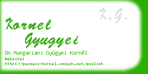 kornel gyugyei business card